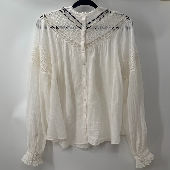 Free People Abigail White/  Cream Lace Blouse New Without Tags medium - Picture 9 of 14